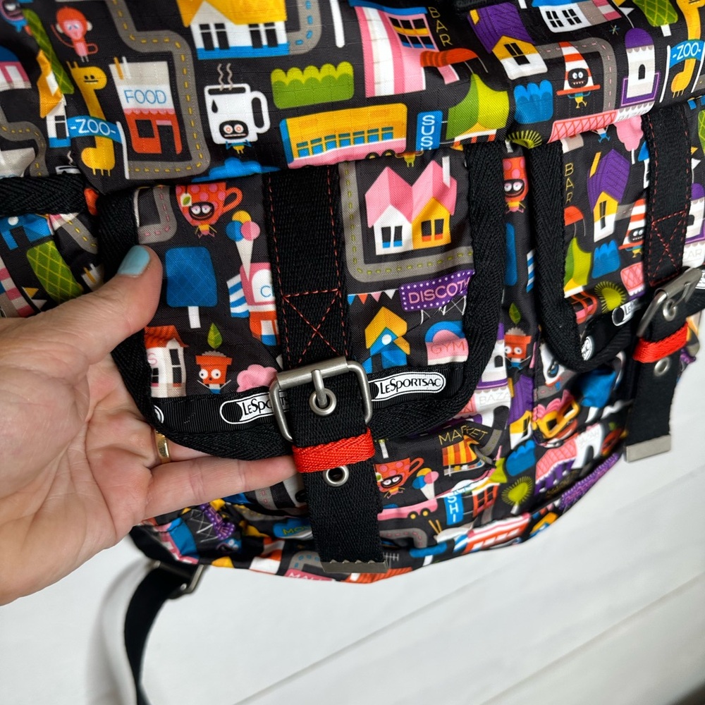 **SOLD** LeSportsac Artist in Residence Urban Fruit Print Colorful Day Pack - Picture 4 of 11